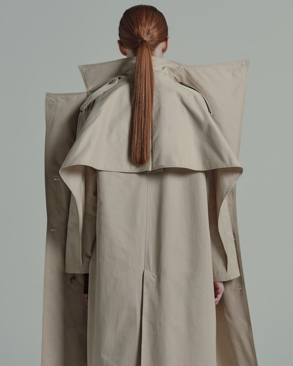 ASYMMETRICAL TRENCH COAT – GREYHOUND ORIGINAL