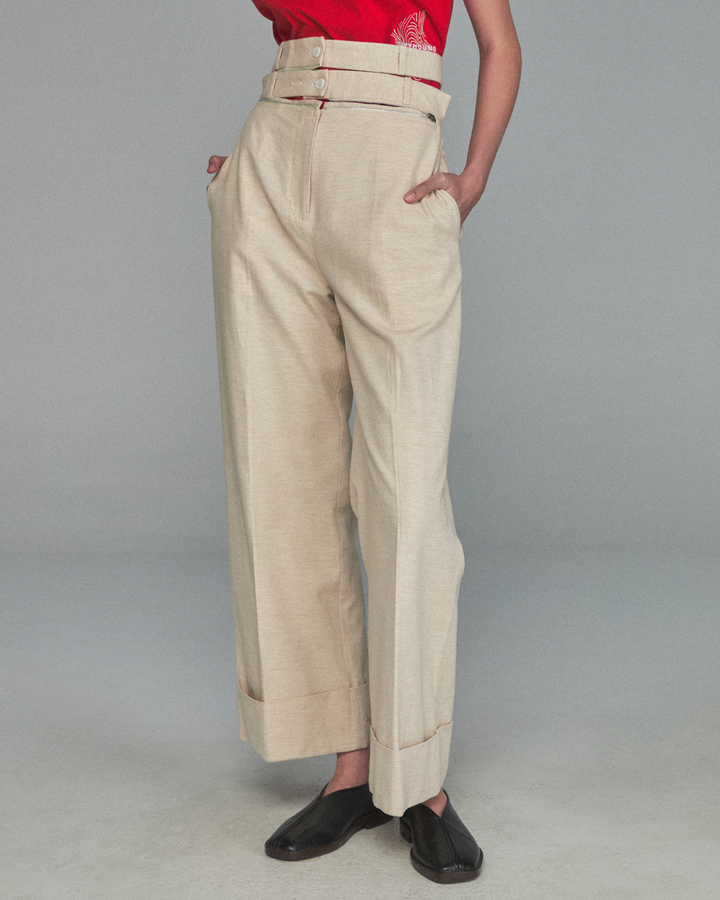 GH LINEN ZIPPER PANTS