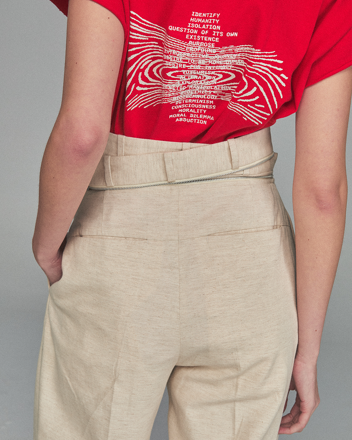GH LINEN ZIPPER PANTS