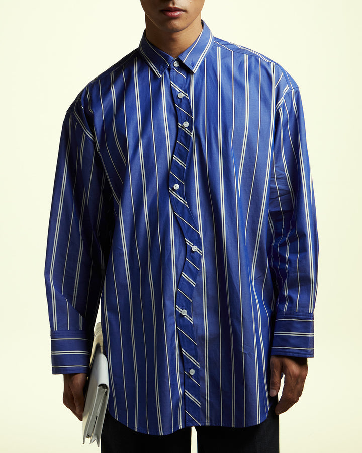 STRIPE-LINE CURVED SHIRT