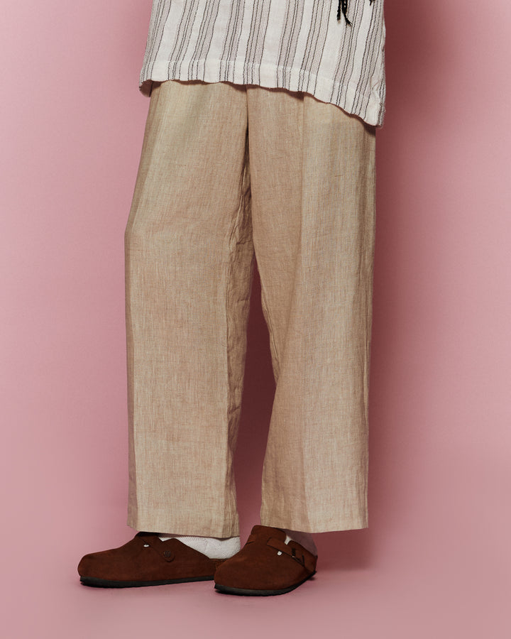 GH LINEN PLEATED TROUSERS