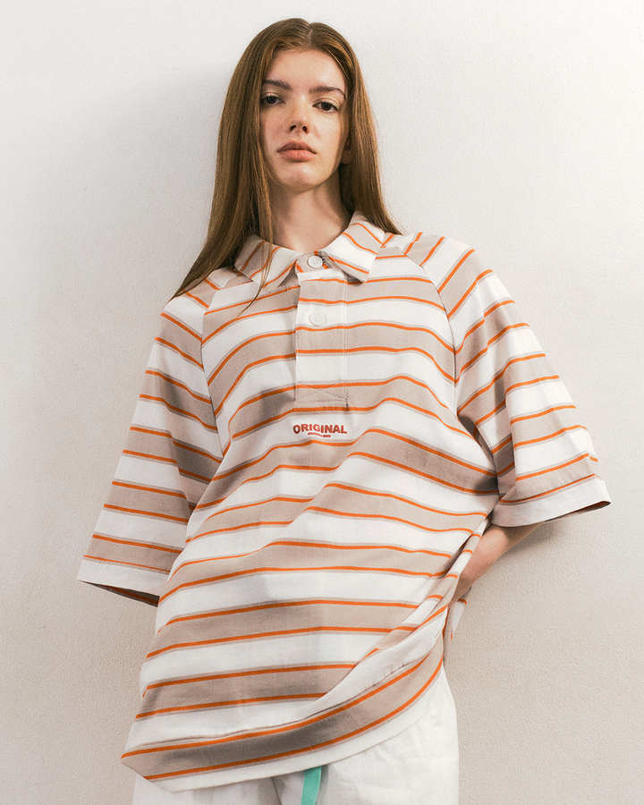 ORIGINAL GREYHOUND STRIPED OVERSIZED POLO