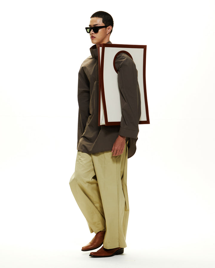 GH DOUBLE  PLEATED CROPPED TROUSERS