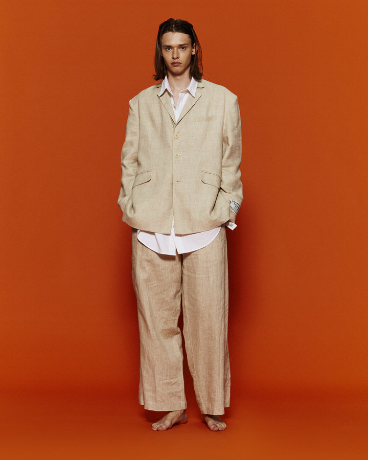 GH LINEN PLEATED TROUSERS