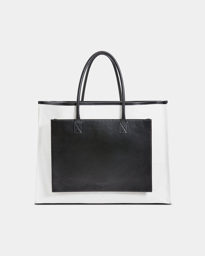 GH CANVAS WITH NAPPA LEATHER TOTE BAG