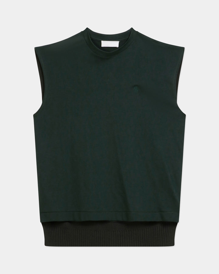 DOUBLE LAYER  SLEEVELESS T-SHIRT