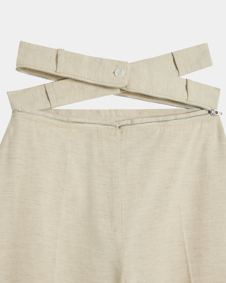 GH LINEN ZIPPER PANTS