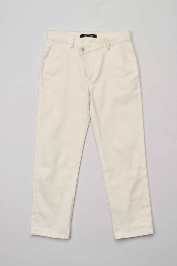 White Cross Over Jeans