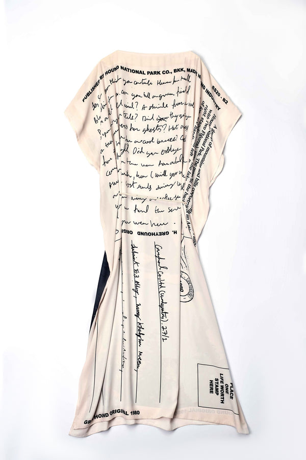 Postcard Print Elongated Dress