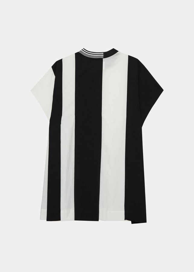 GH ASYMMETRICAL STRIPED SLEEVES OVERSIZED SHIRT