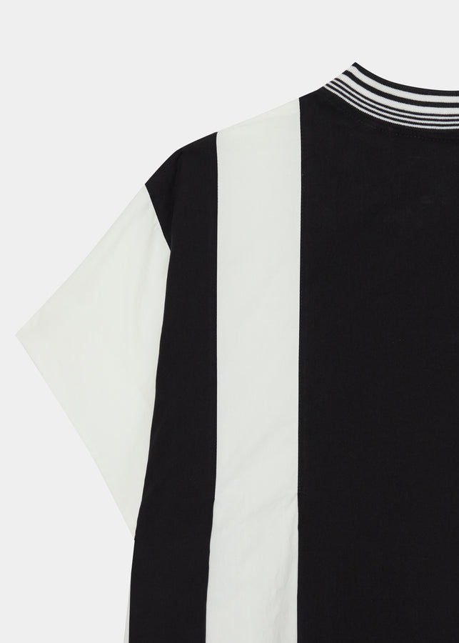 GH ASYMMETRICAL STRIPED SLEEVES OVERSIZED SHIRT