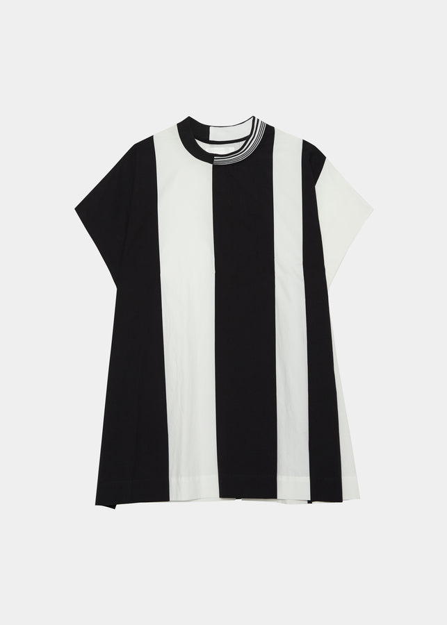 GH ASYMMETRICAL STRIPED SLEEVES OVERSIZED SHIRT