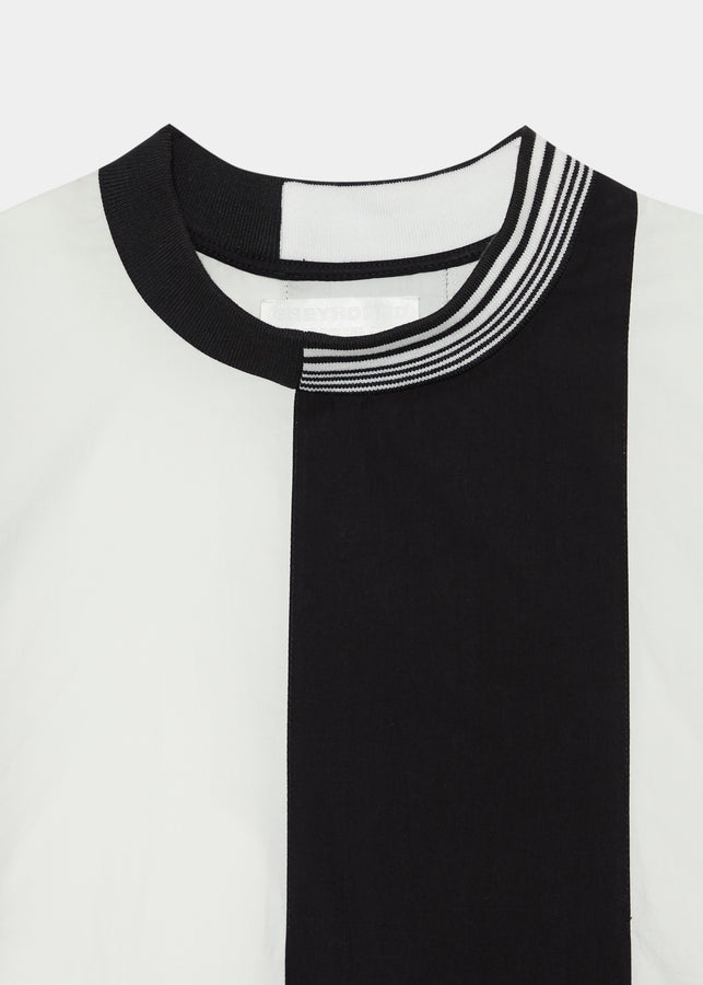 GH ASYMMETRICAL STRIPED SLEEVES OVERSIZED SHIRT