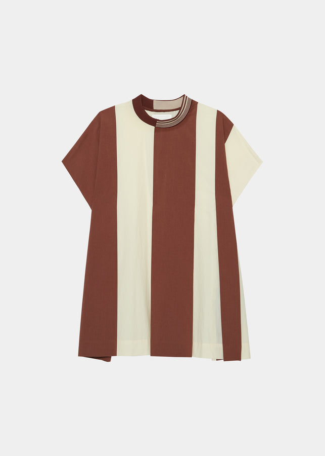 GH ASYMMETRICAL STRIPED SLEEVES OVERSIZED SHIRT
