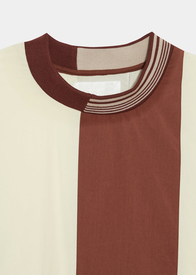 GH ASYMMETRICAL STRIPED SLEEVES OVERSIZED SHIRT