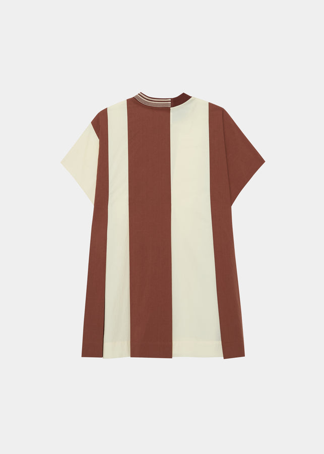 GH ASYMMETRICAL STRIPED SLEEVES OVERSIZED SHIRT