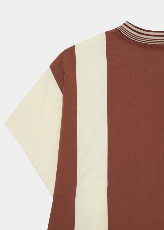 GH ASYMMETRICAL STRIPED SLEEVES OVERSIZED SHIRT